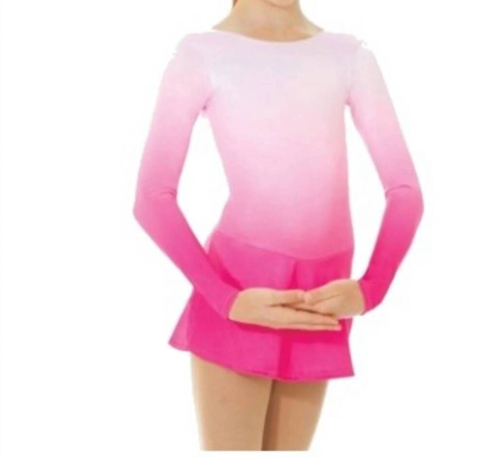 NEW MONDOR ombre long sleeve skate dress in fuchsia orchid
